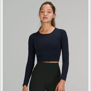 Lululemon Ebb to Street Long-Sleeve Shirt Color Navy